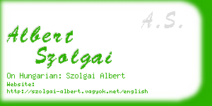 albert szolgai business card